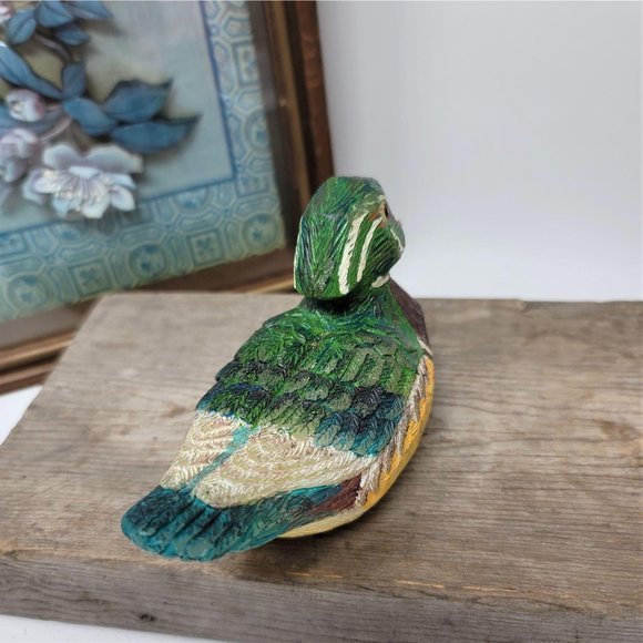 Vintage Handpainted Wax Duck Sculpture RUSS BERRIE - Picture 6 of 9
